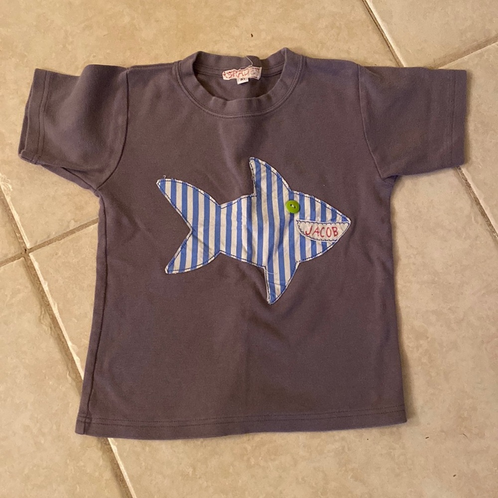 Jacob monogrammed shark shirt